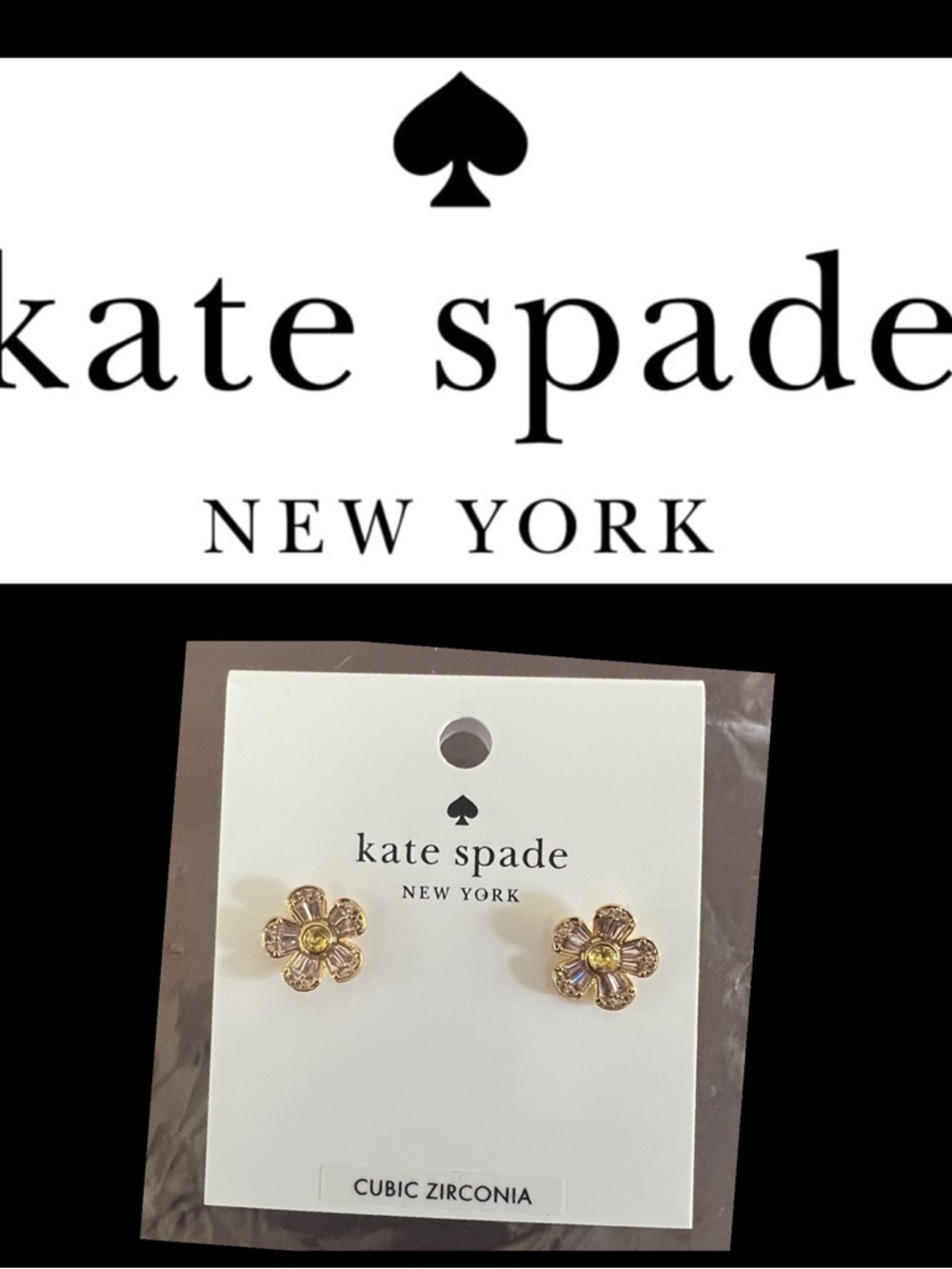KATE SPADE ♠️  FLEURETTE STUD pink and gold floral earrings brand new with tag